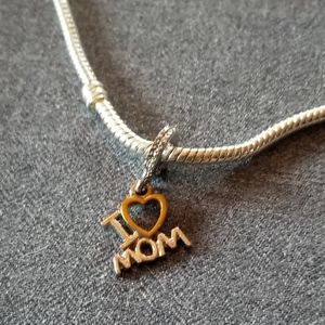 I heart love mom charm